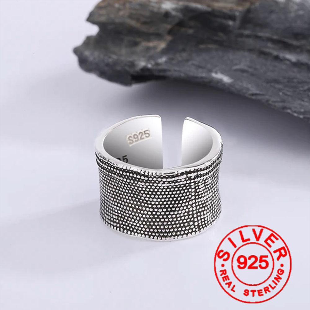 

BFCLUB Silver Color Rings For Women Men Wide Simple Trendy Retro Adjustable Anillos Party Gifts Fine Accessories