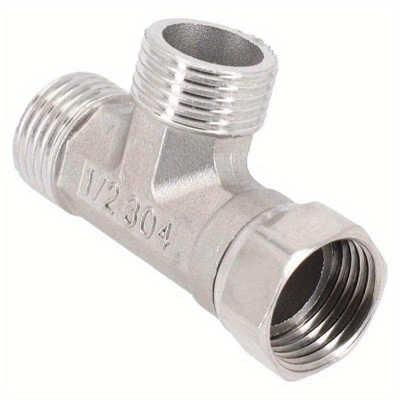 Copper T-Adapter for Toilet Diverter Valve, G1/2" T-Valve Suitable for Bathroom Sprayer Featuring Four-Point Connection for Three-way Pipes