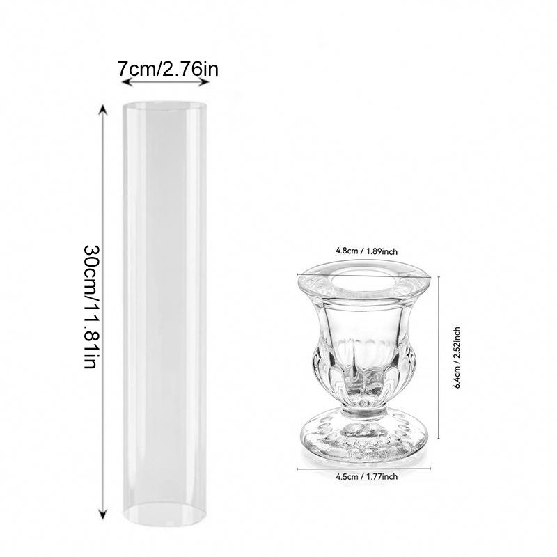 

1 набор с прочным основанием Пасха Стекло Свадьбы Цилиндрические верхушки Новоселье Прозрачные настольные центральные украшения Ветрозащищенный Рождество