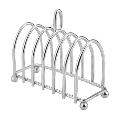 Toast Rack Stainless Steel 6 Slice Slot Breakfast Toast Bread Rack Holder with Handle for Kitchen