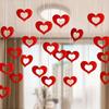 200pcs Red Heart Sequin Hanging Decorations - Valentine’s Day, Wedding & Birthday Party Decor - Glittery Plastic Heart Ornaments