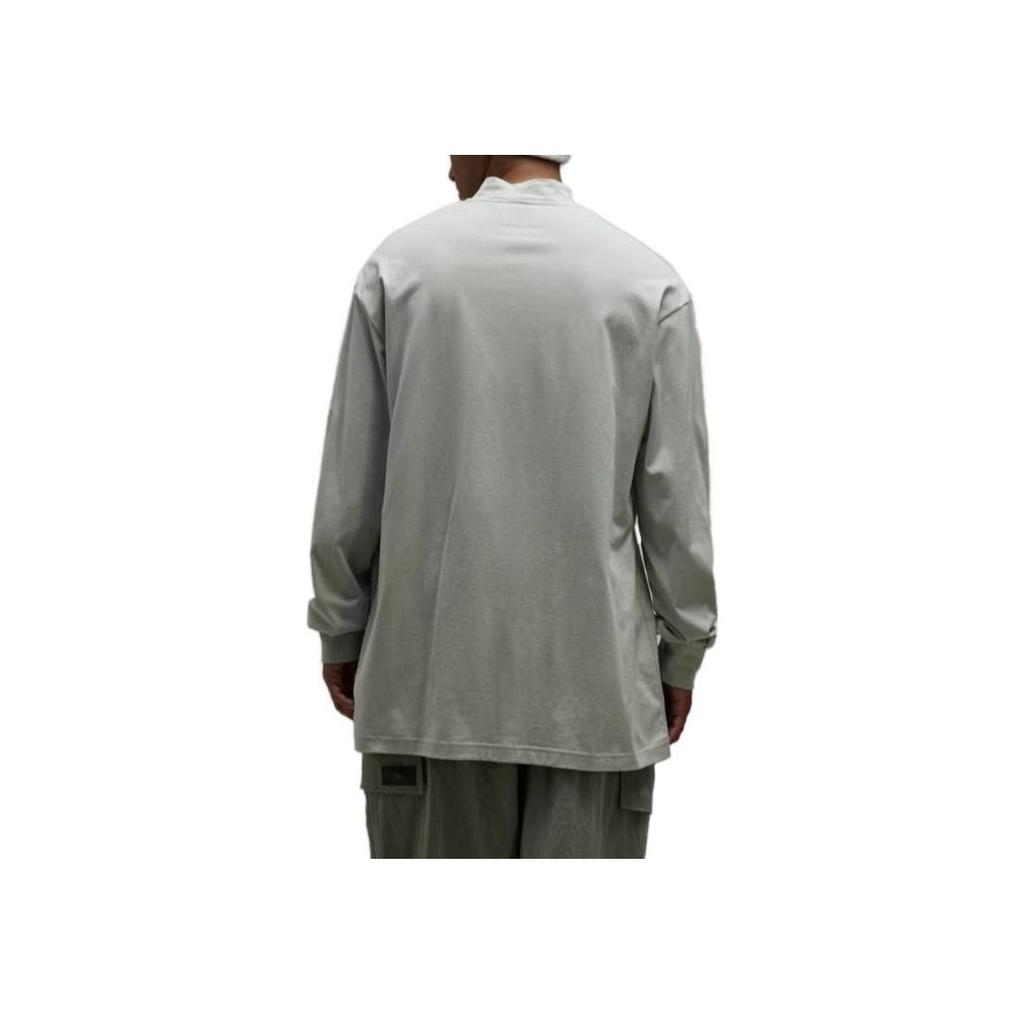 Y-3 FW23 Solid Color High Neck Long Sleeve T-Shirt Unisex Tops Gray IP7706