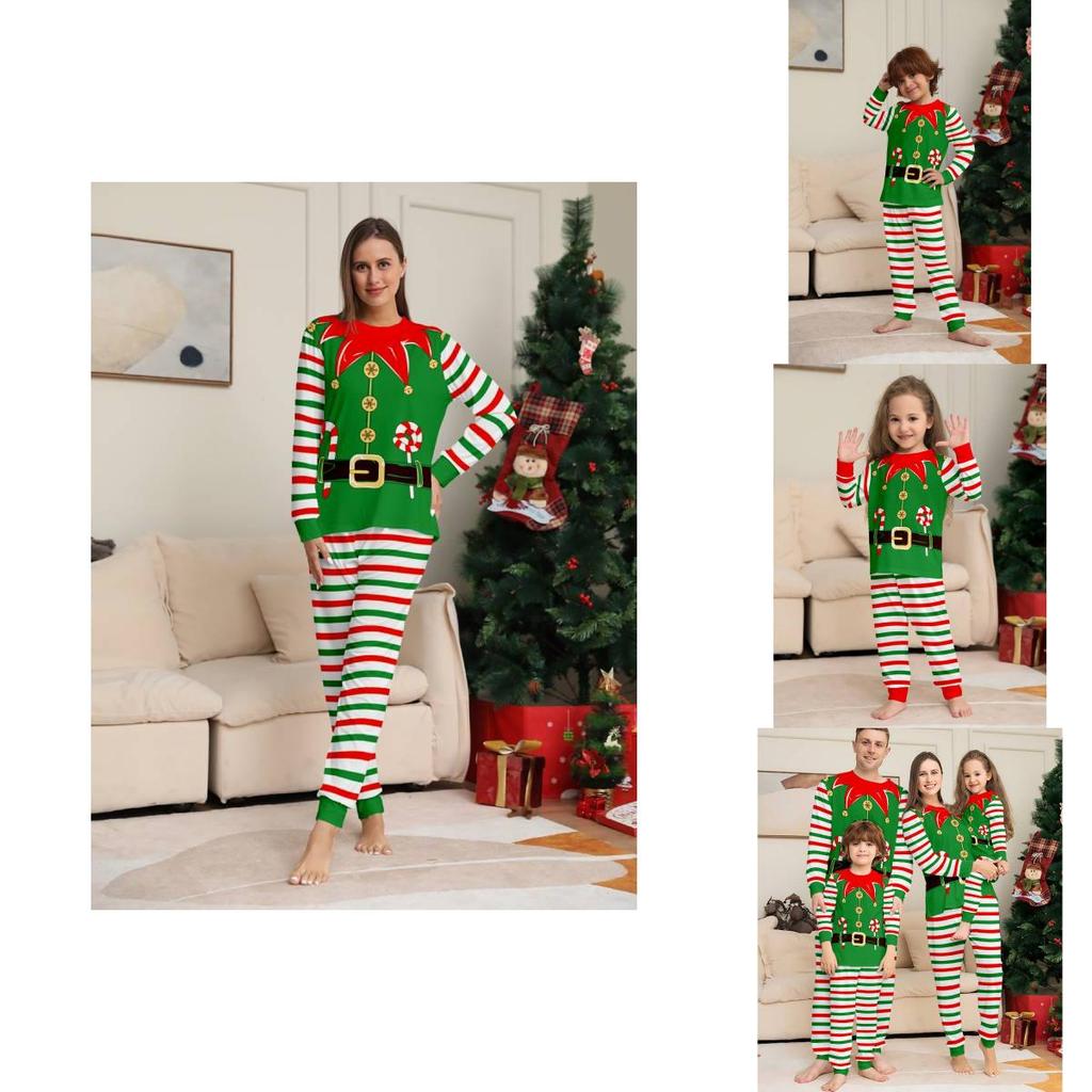 Charming Holiday Themed Family Pajama Set For Kids And Adults Featuring Letter Design