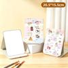 Thickened PU Leather Folding Makeup Mirror - Cute, Standable Desktop Dressing Mirror for Women