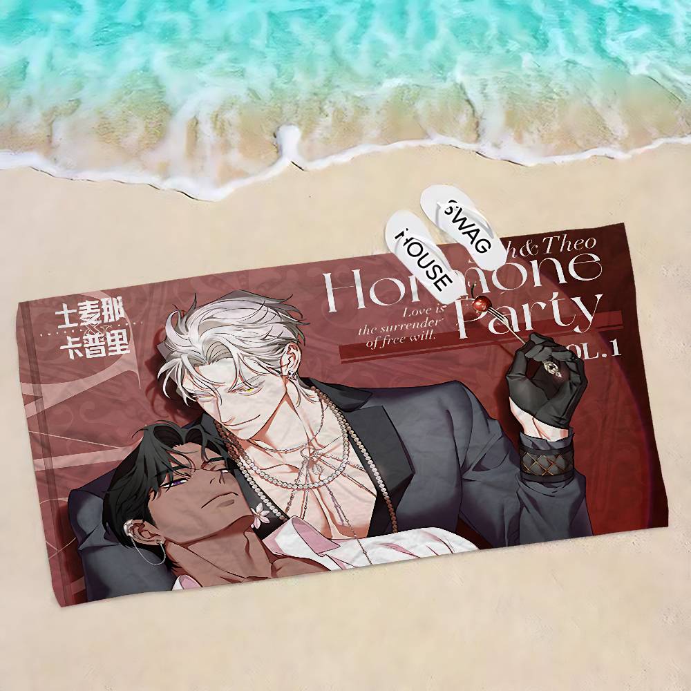 Smyrna und Capri bl Anime Große Mikrofaser Strandtücher Schnelltrocknendes Handtuch Sandstrandtücher Pooltuch für Reisen Schwimmbad Yoga