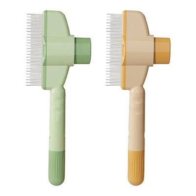 Dog Grooming Comb Self-Cleaning Pet Massaging Brush Pet Detangling Comb for Removing Matted Hair Knots & Tangles Detangler Tool
