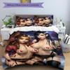 3Pcs Content Scene Bedding Set Quilt Cover Pillowcase Home Christmas Xmas Halloween Gift 1 Duvet Cover 2 Pillowcase M928445