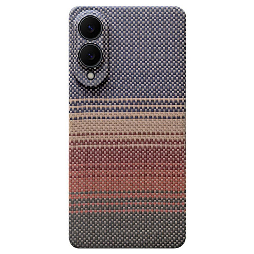 Pentru Samsung Galaxy S25 Edge Husă Magnetică Decupaje Precise Gradient Fibra Aramidică Husă Telefon cu Cadru Metalic pentru Obiectiv