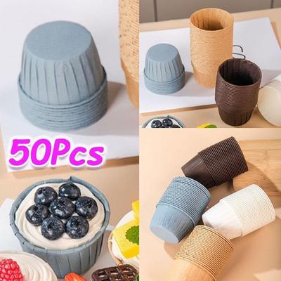 50 Pcs Mini Pack Muffins Cup Paper Cupcake Wrappers Baking Cups Cases Muffin Boxes DIY Cake Tools Kitchen Baking Supplies