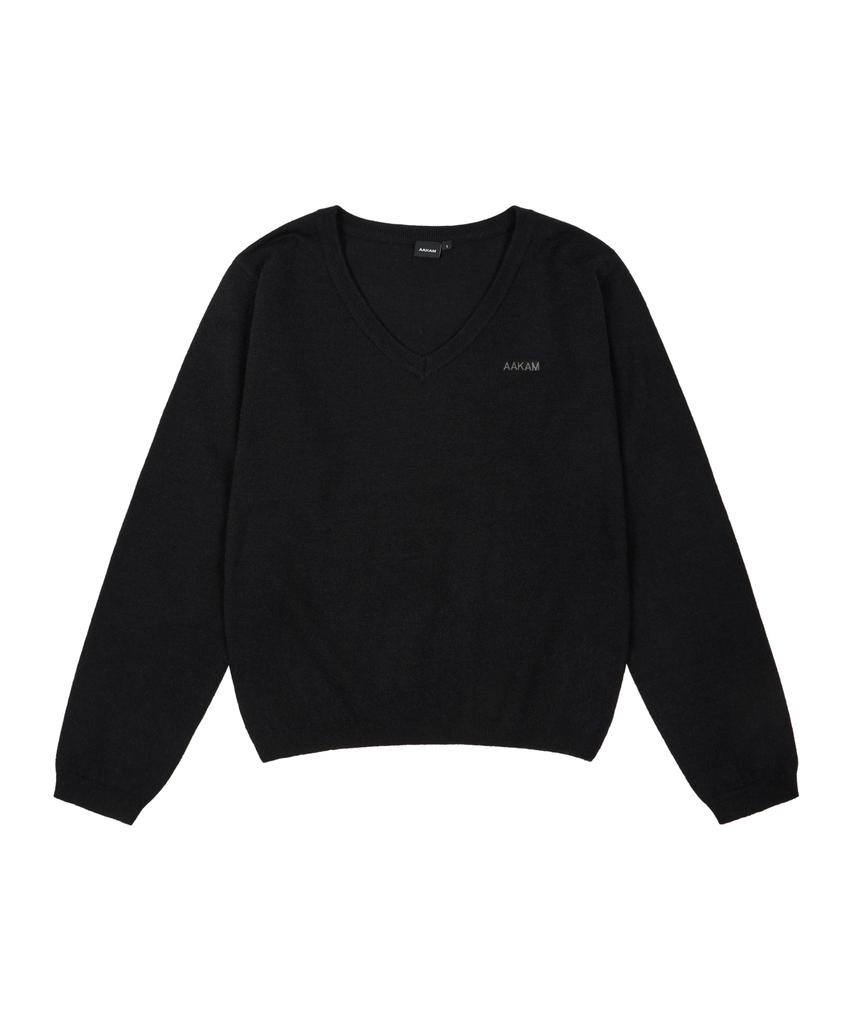 AAKAM Layered V-Neck Knit (Black)