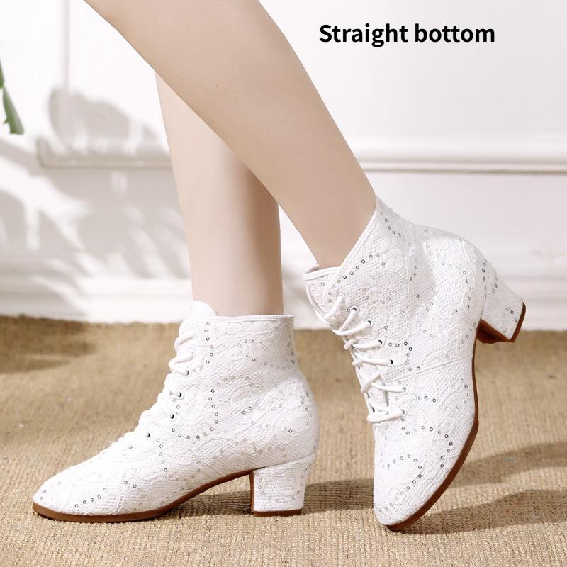 Chaussures de Danse Latine Jazz pour Femmes Intérieur Professionnel Adulte Semelle Souple Baskets de Danse Moderne
