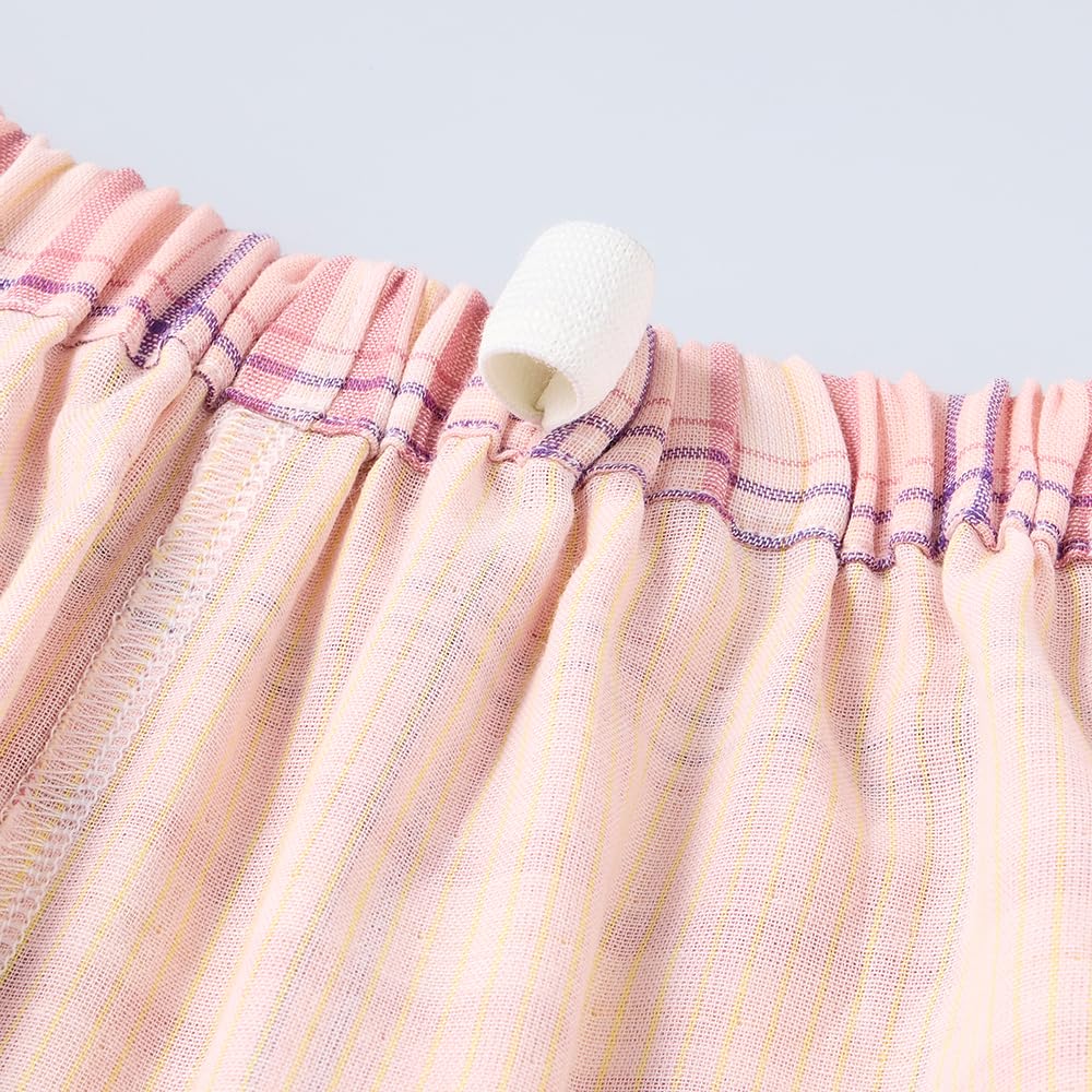 Gunze Long Sleeve Pajamas with Dyed Double Pink Women's Pants, Gauze,