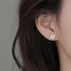 Surgical Simple Silver Four-Leaf Clover Earring Ball Earrings S925