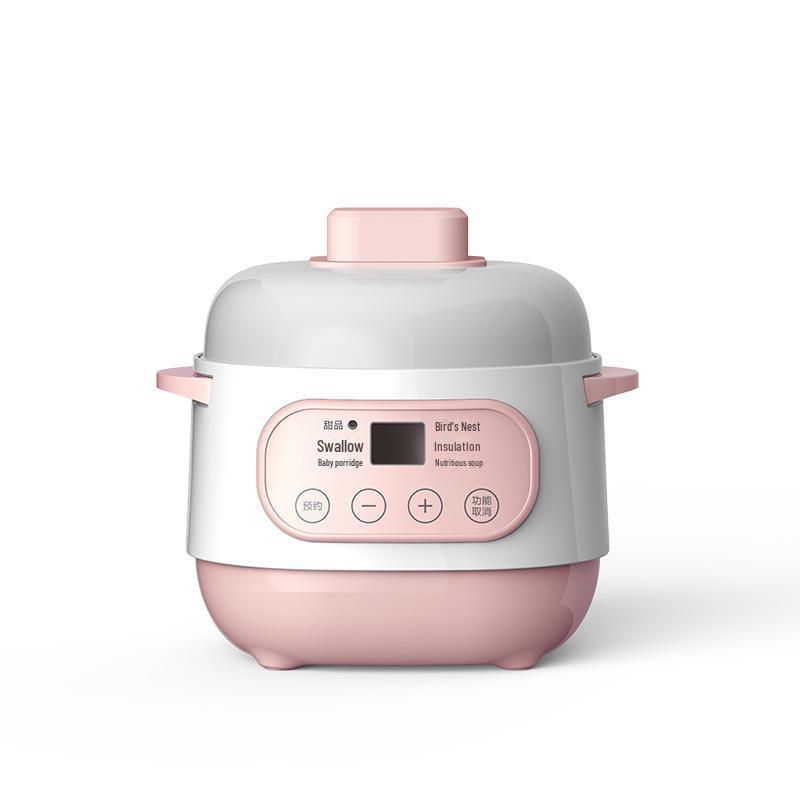 Electric Mini Ceramic Stew Pot with Timer - Auto Health Bird's Nest Steamer & Home Gift
