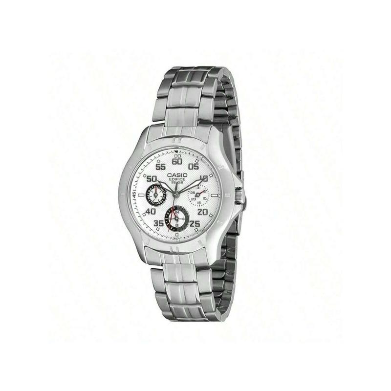 Casio Stylowy Zegarek EF-317D-7AVDR, z Męskim Stalowym Paskiem