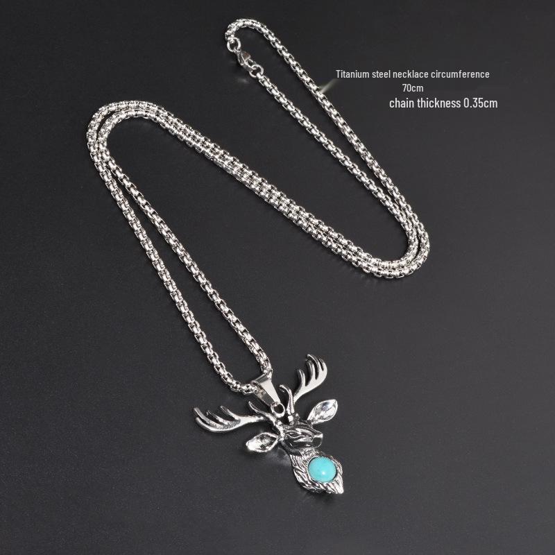 Trendy Six-Pointed Star Pendant Titanium Steel Necklace for Men & Women - Hip Hop Style Sweater Chain Jewelry.