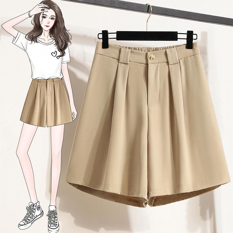 

Dimanaf 2025 Большие размеры шорты летние женские однотонные свободные повседневные широкие брюки с высокой талией короткие брюки базовые шаровары новые 5XL хаки