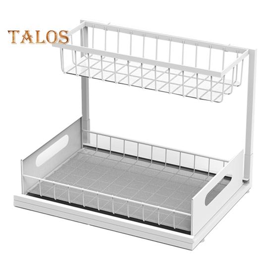 

Кухонный стеллаж для хранения, многофункциональный двухуровневый высокий забор под раковину, органайзер для ванной комнаты, выдвижной шкаф, полка для хранения банок для приправ