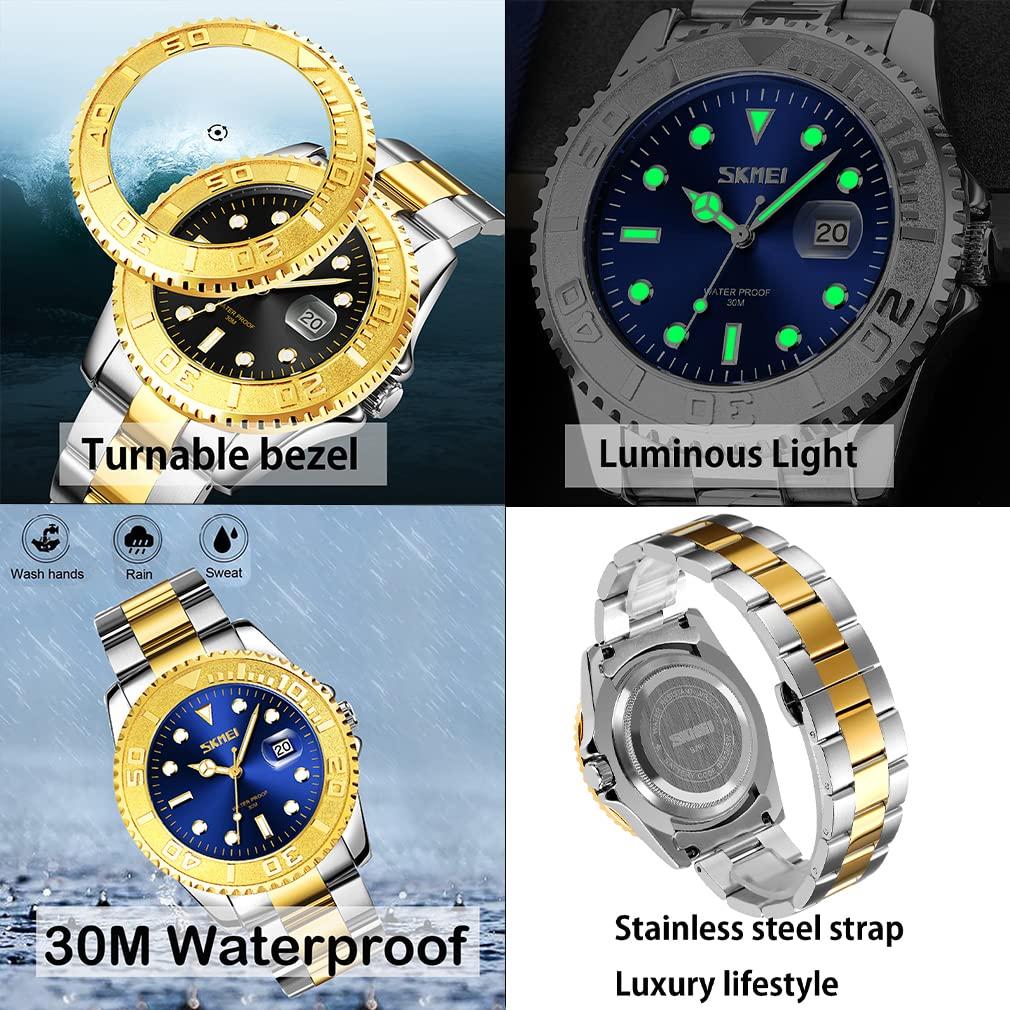 Classic Watches Men Waterproof Calendar Watch For Man Luxury Stainless Steel Business Clock New