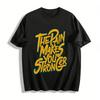 Pain Makes You Stronger Motivational Graphic Print Casual Tee Pure Cotton T-shirt