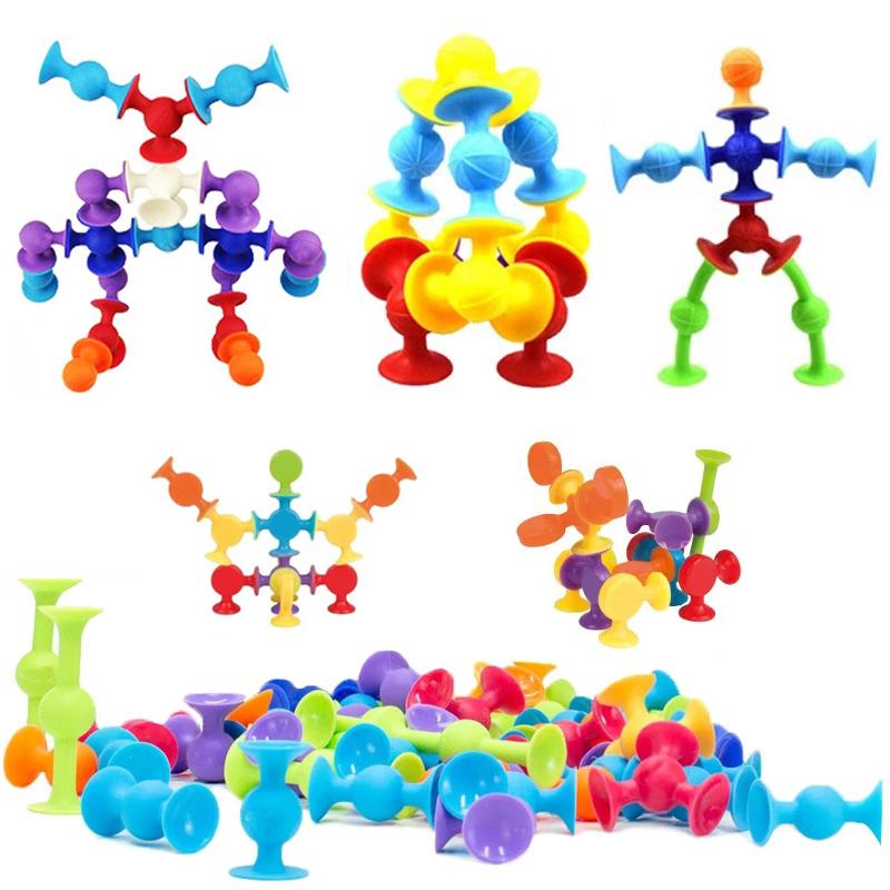 Soft Silicone Sucker Popular Dart Toy DIY Animal/Human Silicone Sucker Model Assembly Decompression Dart Throwing Games For Kids