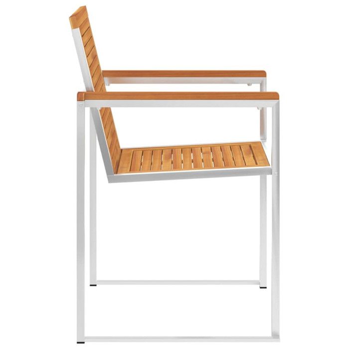 VidaXL Chaises de jardin 6pcs Bois d'acacia solide et acier inoxydable 3078468