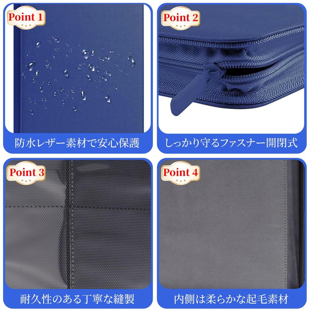 PAKESI Star Card 12 Holds 480 PU Card for Collecting Other Star Card Collection File File, Pockets, Cards, Sheets, Cards, (Blue)