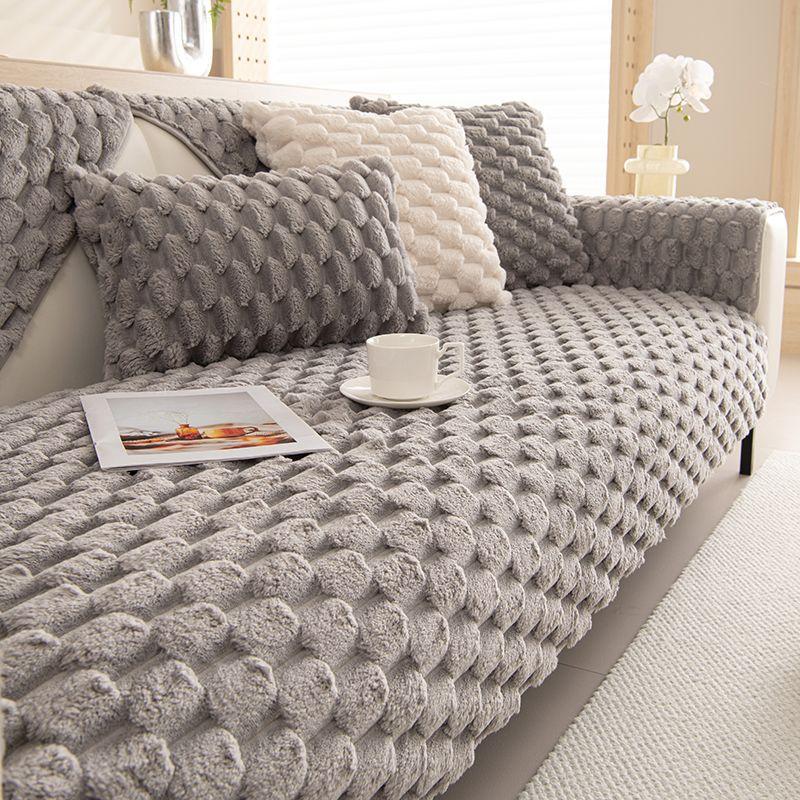 

Зимняя сотовая бархатная диванная подушка Зимняя плюшевая нескользящая утолщенная подушка Теплый кожаный чехол для дивана 90*160cm