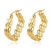 Direct supply multi-layer stainless steel earrings women's trend light luxury versatile earrings plated 18k earrings fashion