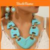 Geometric Resin Jewelry Set With Pendant Earrings For Women And Men