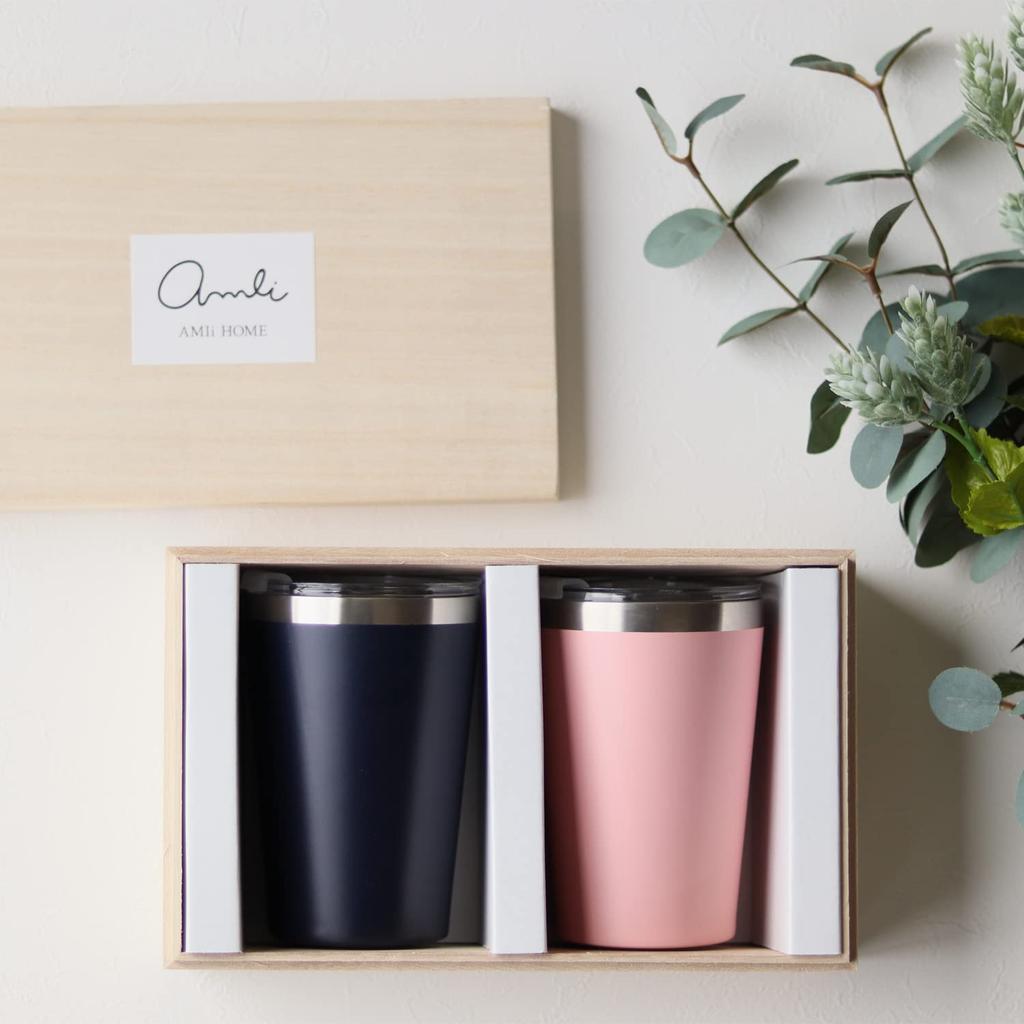 Dolce Duo Thermo Tumbler with Lid, Keeps Hot or Cold, Stainless Steel Vacuum Insulated, Double-Walled Wall, Cup Holder, 400ml Capacity, Set of 2,