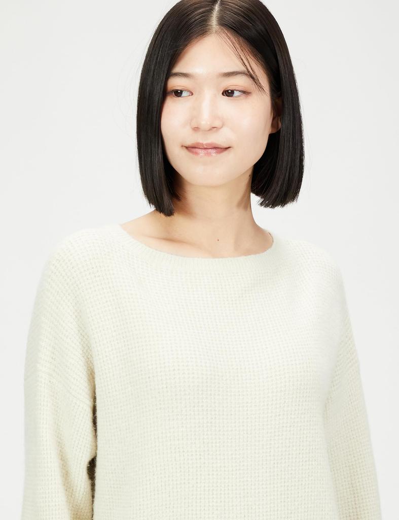 Mira Owen Brushed Waffle Knit 09WNT194089 IVR Japan Size F 2-Way Women's (Free Size)