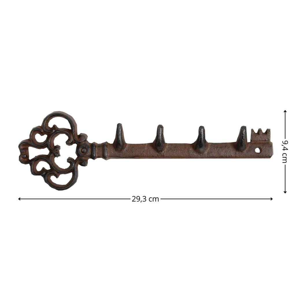 Gusseisen Schlüsselhaken mit 4 Haken 29,3 cm