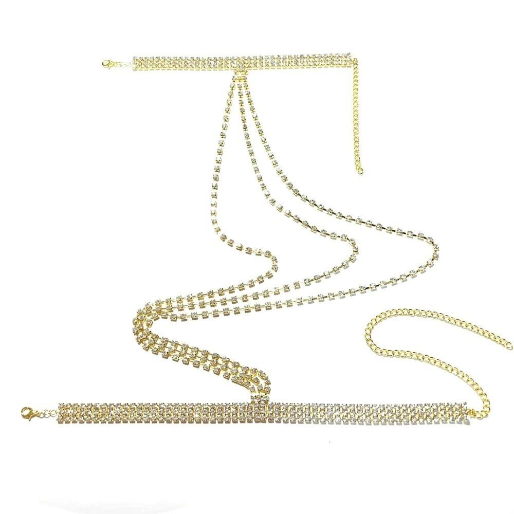 Adjustable Tassel Arm Chain Multilayer Rhinestone Bracelet Up Down Arm Bangle  Arm Accessories
