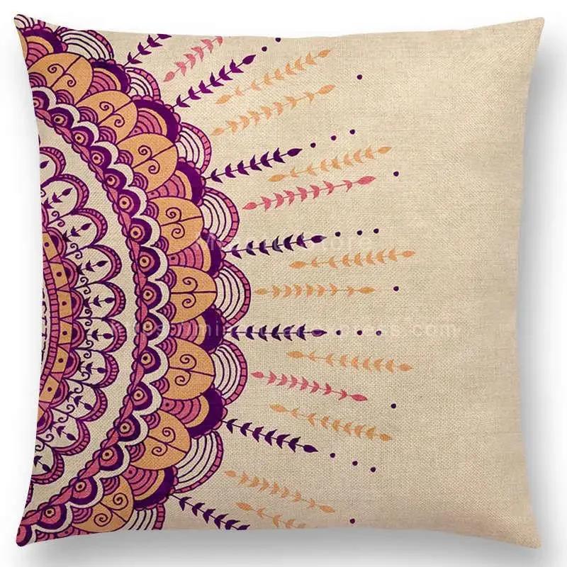 Schönes Blatt-Blumenmuster Mandala Kissenbezug Jahresringe Wunderschöne Blumen Drucke Sofakissenbezug Heimdekoration Dekorativ