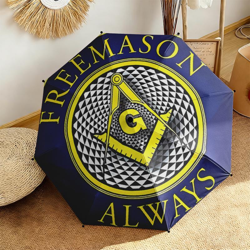 1pc Modern Freemasonry Umbrella Portable Folding Umbrella Iron Frame Hole Bone Structure Outdoor Home Umbrella