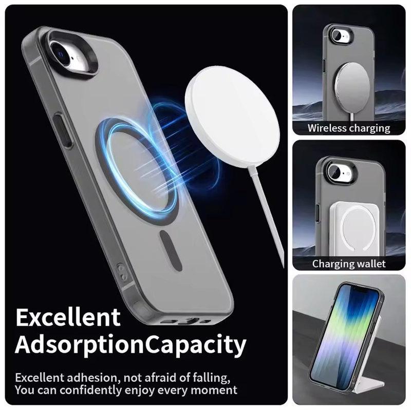 Matte Candy Magnetic Wireless Charging Case For iPhone 16E iPhone16E 5G For Magsafe ShockProof Soft Cover