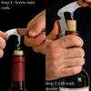 1PC Professional Waiter’s Corkscrew  Double-Hinged Wine Opener with Wooden Handle & Leather Case, Durable Stainless Steel Wine Key