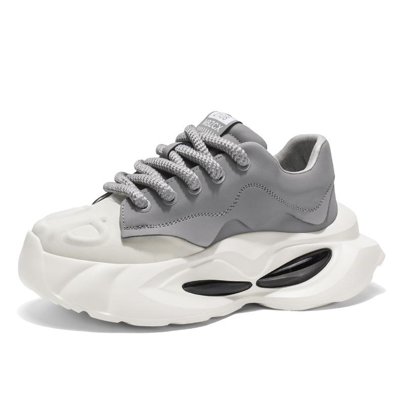 Men's shoes spring new fashion versatile trend casual non-slip wear-resistant niche teenagers platform dad shoes
