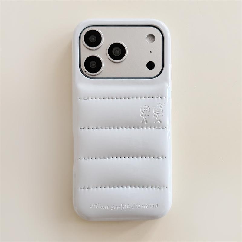 

Однотонна шкіряна пухова куртка Протиударний чохол для телефону для iPhone 14/13/Apple 17/16/15 Pro Max iPhone 16