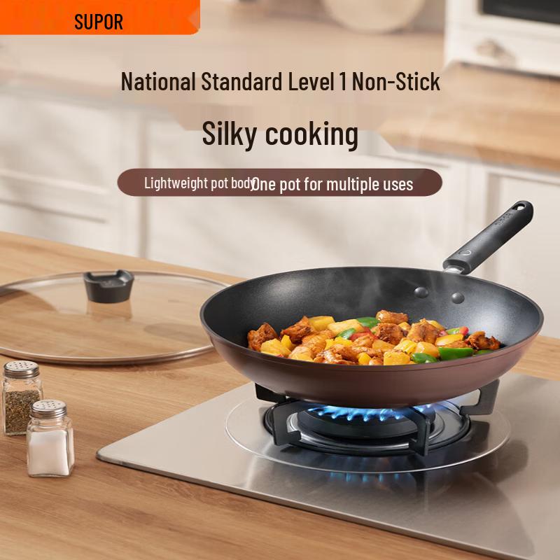 Supor 28cm Non-stick Flat-Bottom Stir-fry & Frying Pan
