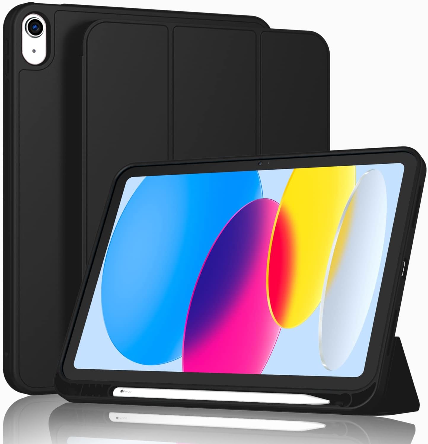 

Чехол для iPad (А16) 11-дюймовый 2025/iPad 10-го поколения 10,9 дюйма 2022, Тонкий складной чехол-подставка с держателем для карандаша iPad Air(M3)11-inch чёрный