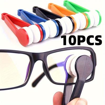 10PCS Two-side Glasses Brush Glasses Cleaning Rub Portable Multifunctional Mini Eye Glasses Cleaner Brush Microfiber Wiping Tool