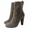 Great Short Boots Bicolor Side Zip Gray Black Suede Leather Women 37 Used