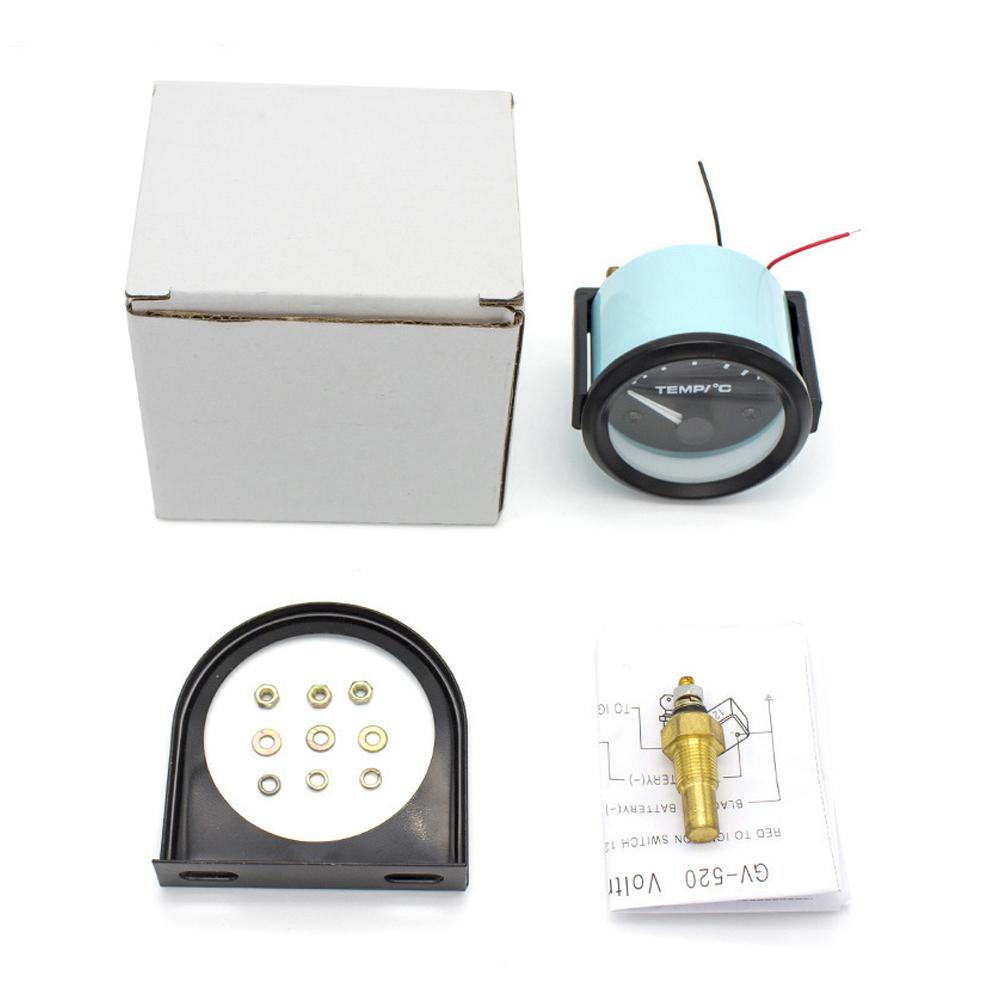 2 Inch 52mm Water Temperature Gauge Universal Car Pointer Water Temp Meter Kit 100 250 Fahrenheit with White LED