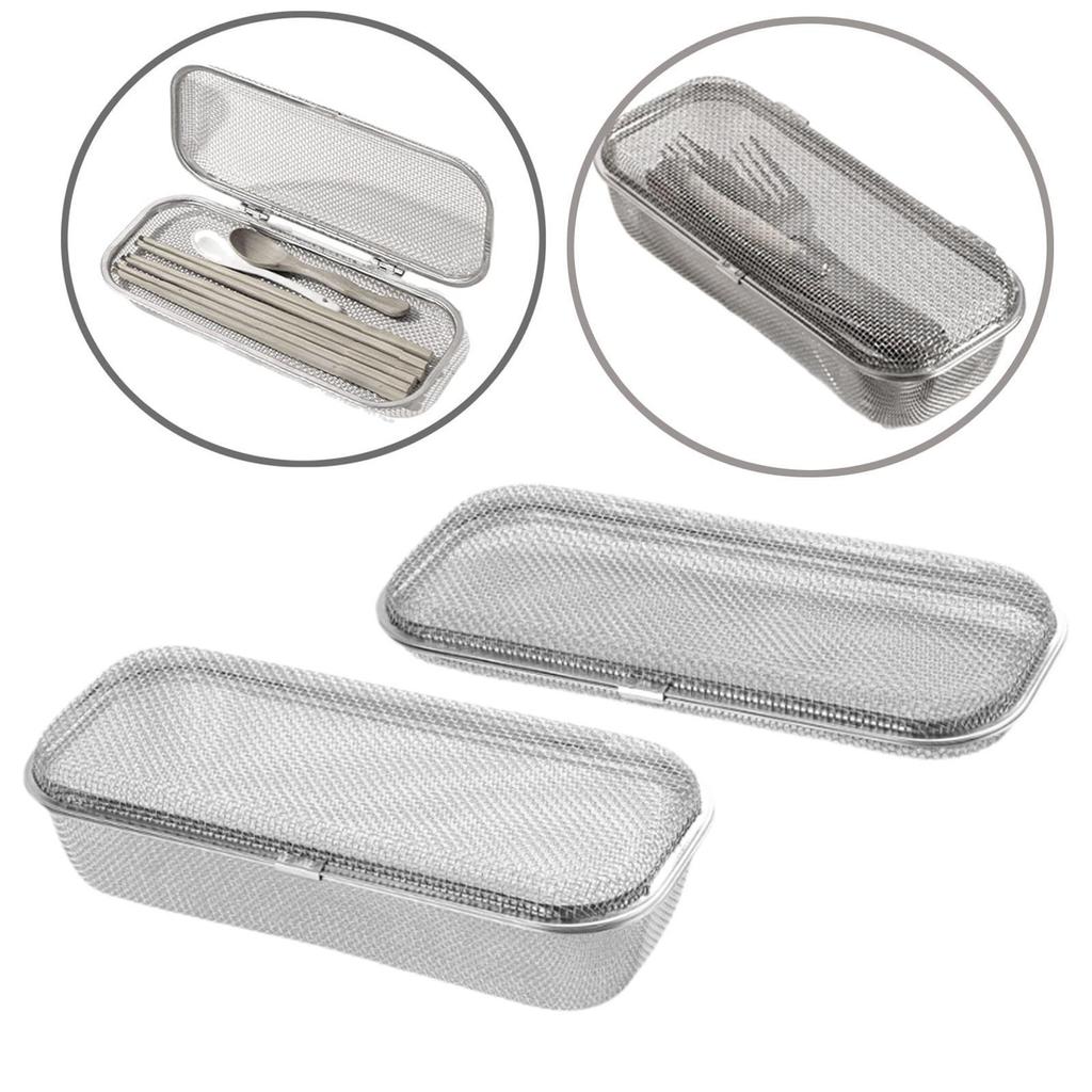 Chopstick Holder Stainless Steel Storage Holder Dishwasher Basket Fine Mesh for Chopstick Utensils Forks Small Items Spoons