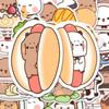 50pcs/Set Bubu And Dudu Panda Bear Sticker Food Serise Waterproof Cartoon Bear and Panda Sticker Toys