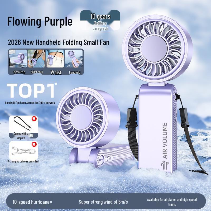 Genuine Handheld Semiconductor Cooling Fan with Ice Pack for Home, Office, and Outdoor Use - Foldable Design