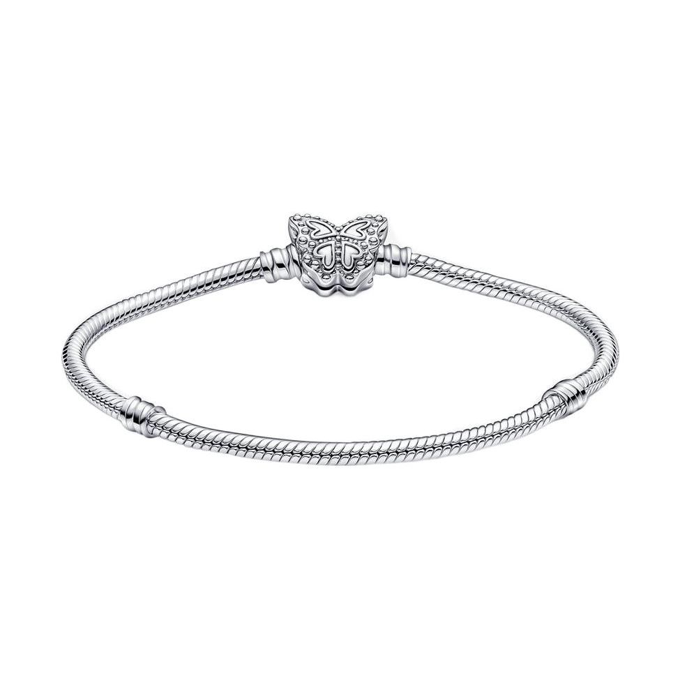 Pandora Moments Butterfly Clasp Snake Chain Bracelet Women Bracelets 590782C01