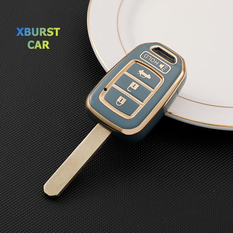 Tpu Shell Fob For Honda Accord Civic Crv Jazz Hr-V Hrv 2013 2014 Car Remote Key Cover Case Keychain Accessories